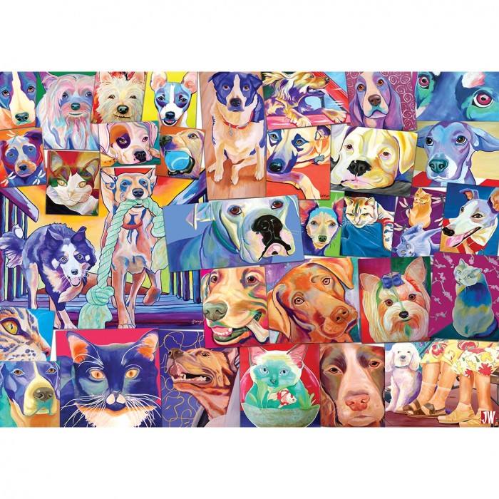 Puzzle  Gibsons-G7136 Die Welt Der Katzen & Hunde
