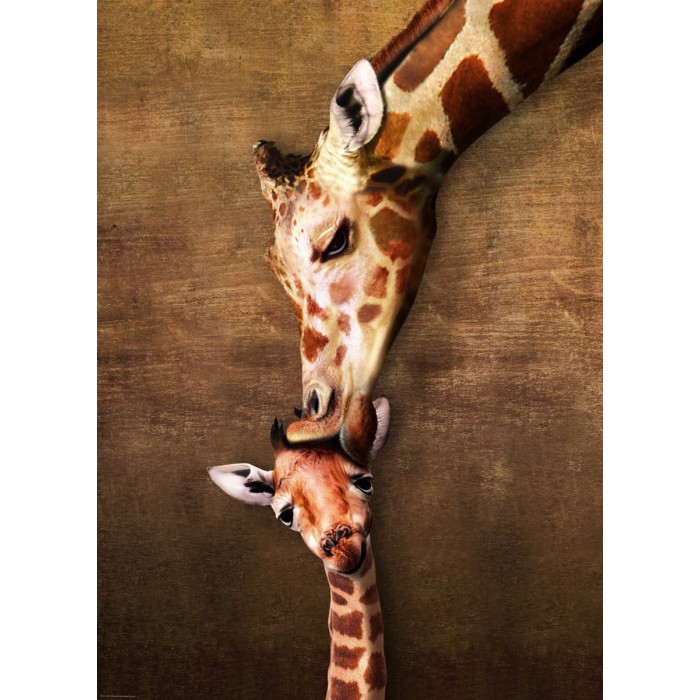 Puzzle  Eurographics-6000-0301 Mutter- und Babygiraffe