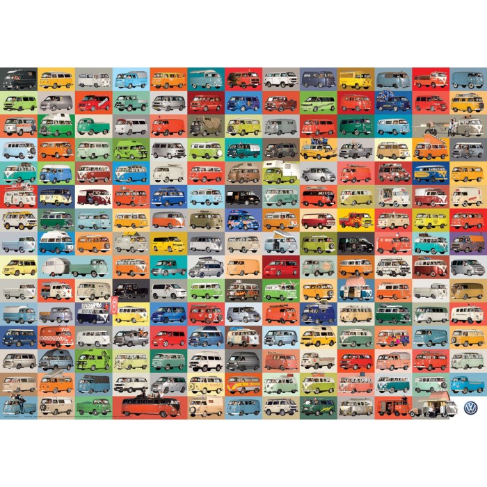 Puzzle Eurographics-6000-0783 VW - Bunte Bulli Welt