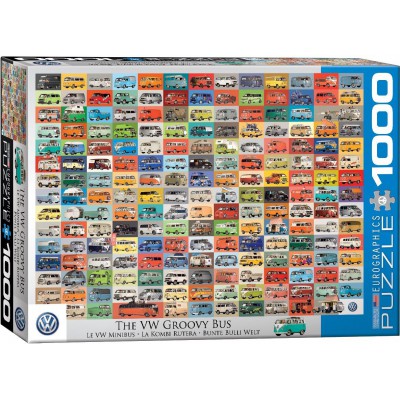 Puzzle Eurographics-6000-0783 VW - Bunte Bulli Welt