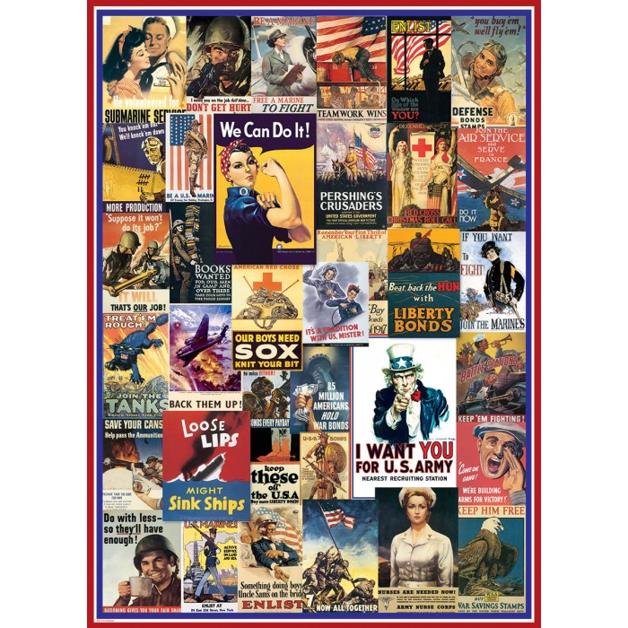 Puzzle Eurographics-6000-0937 World War I & II Vintage Posters