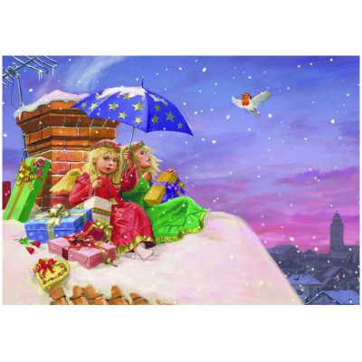 Puzzle Eurographics-6500-0351 Engel auf dem Dach