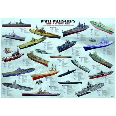 Puzzle Eurographics-8000-0133 Kriegsschiffe des 2. Weltkrieges