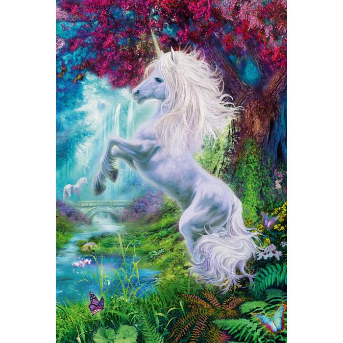 Puzzle  Schmidt-Spiele-56310 Einhorn im Verzauberten Garten