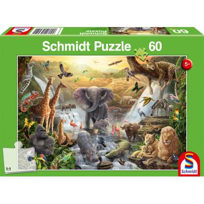 Puzzle Schmidt-Spiele-56454 Tiere in Afrika