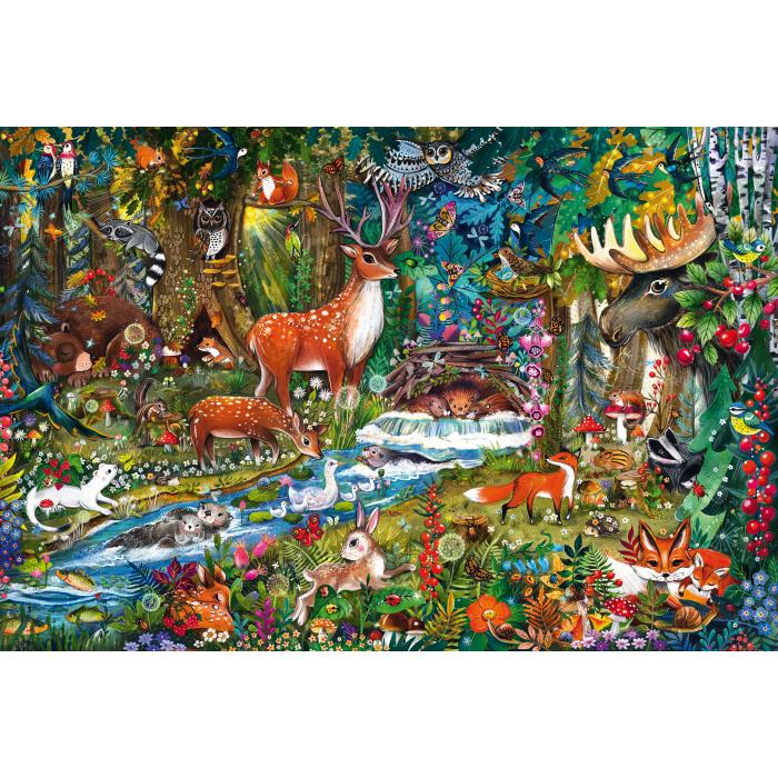 Puzzle  Schmidt-Spiele-56532 Tiere des Waldes