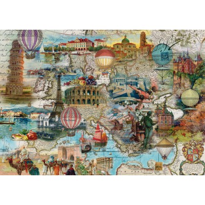 Puzzle Schmidt-Spiele-58205 Ballonfahrt durch Europa