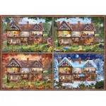 Puzzle  Schmidt-Spiele-58345 Jahreszeiten Haus