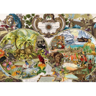 Puzzle Schmidt-Spiele-58362 Exotische Weltkarte