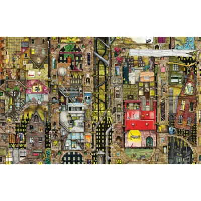 Puzzle Schmidt-Spiele-59355 Colin Thompson, Fantastisches Stadtbild