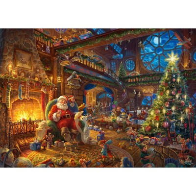 Puzzle Schmidt-Spiele-59494 Thomas Kinkade - Santa Claus and His Secret Helper