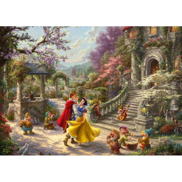 Puzzle  Schmidt-Spiele-59625 Thomas Kinkade, Disney, Schneewittchen - Tanz mit dem Prinzen