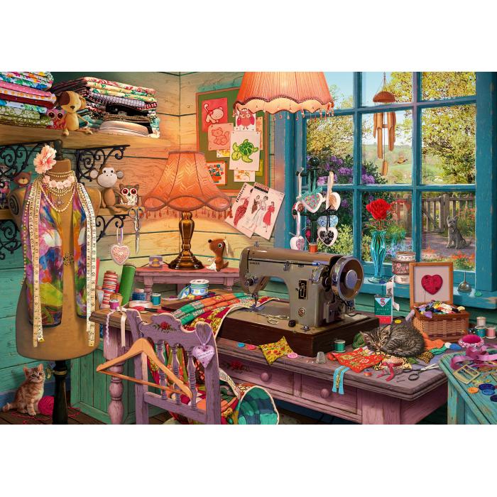 Puzzle  Schmidt-Spiele-59654 Geheimes Rätsel - Nähzimmer