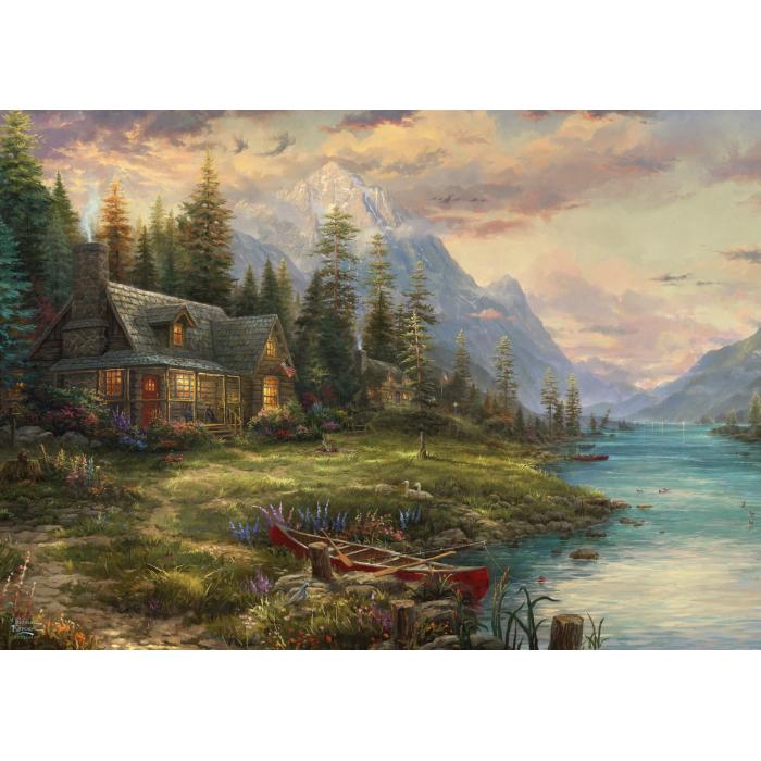 Puzzle  Schmidt-Spiele-59918 Thomas Kinkade - Ausflug am Vatertag