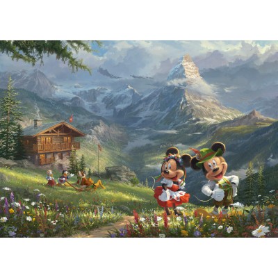 Puzzle Schmidt-Spiele-59938 Disney, Mickey und Minnie in den Alpen