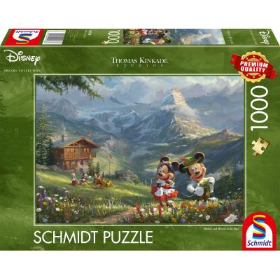 Puzzle Schmidt-Spiele-59938 Disney - Mickey und Minnie in den Alpen