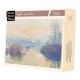 Puzzle aus handgefertigten Holzteilen - Claude Monet - Untergehende Sonne in Lavacourt