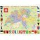 Puzzle aus handgefertigten Holzteilen - Schweiz Karte
