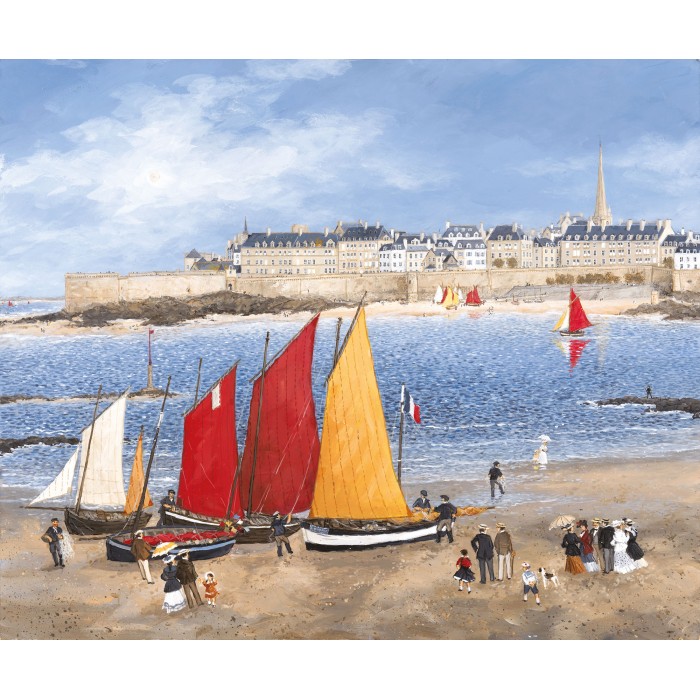  Puzzle-Michele-Wilson-A1002-650 Handgeschnittenes Holzpuzzle - The Ramparts Of Saint-Malo