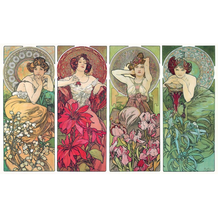  Puzzle-Michele-Wilson-A1008-750 Handgeschnittenes Holzpuzzle - Precious Stones - Mucha