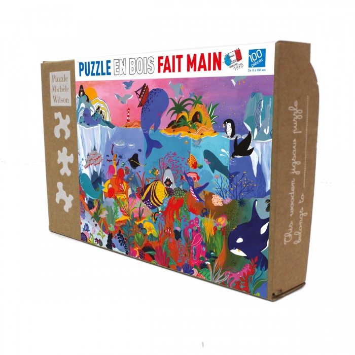  Puzzle-Michele-Wilson-K101-100 Handgeschnittenes Holzpuzzle - Sous Les Oceans