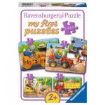   4 Puzzles - My First Puzzles - Tiere auf der Baustelle