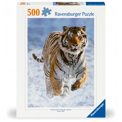 Puzzle Ravensburger-00148 Tiger im Schnee 