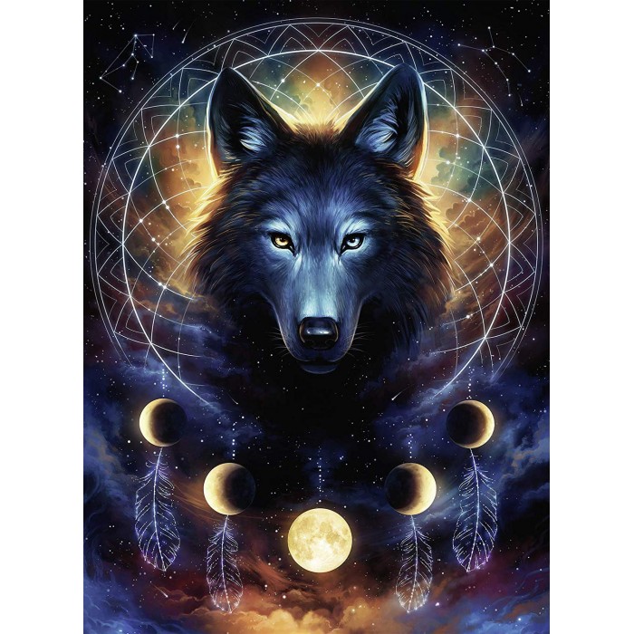 Puzzle  Ravensburger-00442 Leuchtender Wolf