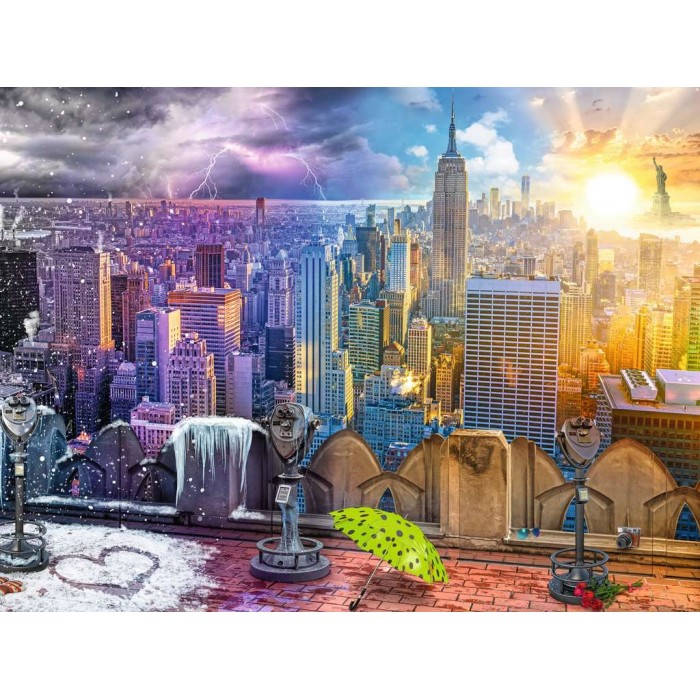 Puzzle  Ravensburger-00698 Die Jahreszeiten in New York