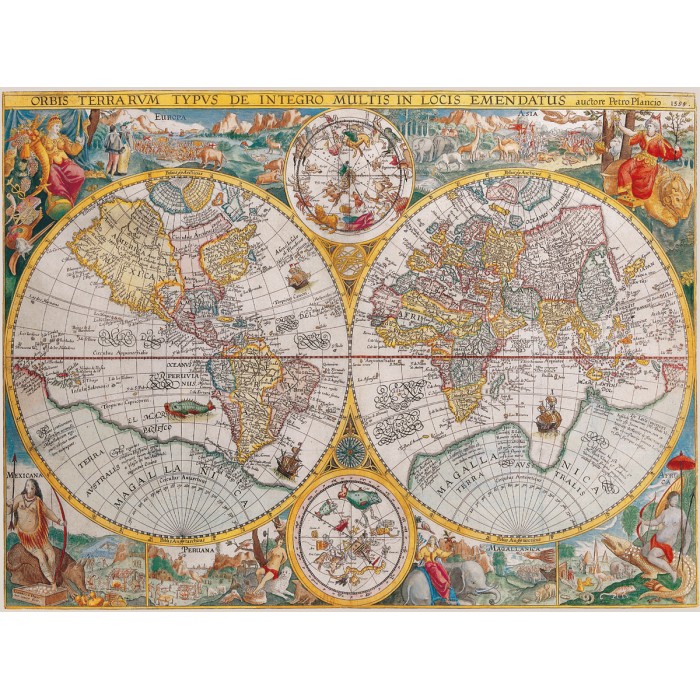 Puzzle Ravensburger-00716 Weltkarte 1594