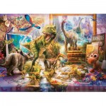 Puzzle  Ravensburger-00863 XXL Teile - Dinosaurier im Zimmer