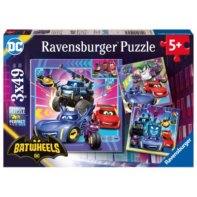 Ravensburger-01056 3 Puzzles - Alle Batwheels herbeirufen