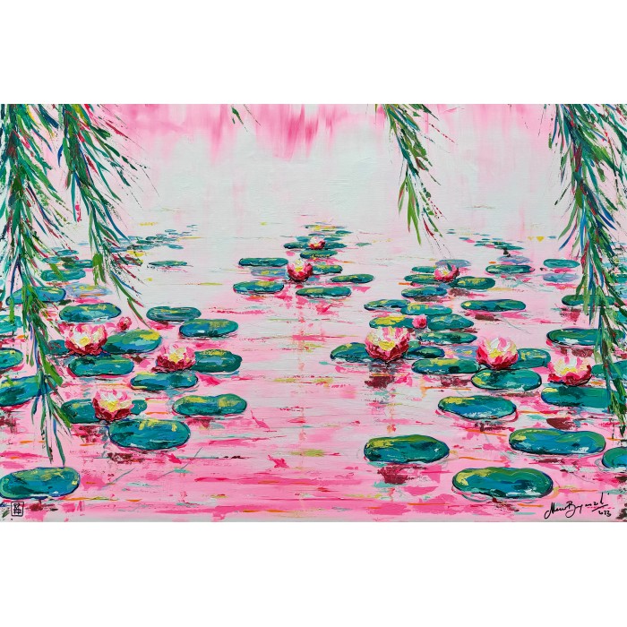 Puzzle  Ravensburger-01420 Rosa Seerosen