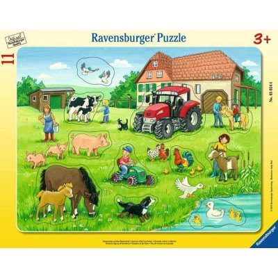 Ravensburger-05024 Rahmenpuzzle - Sommertag auf dem Bauernhof