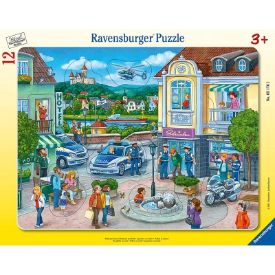 Ravensburger-05176 Rahmenpuzzle - Polizeieinsatz mit Hannah und Erik
