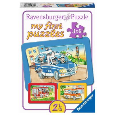 Ravensburger-05630 Rahmenpuzzle - 3 Puzzles - Tiere im Einsatz