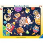  Ravensburger-05634 Rahmenpuzzle - Tierische Astronauten