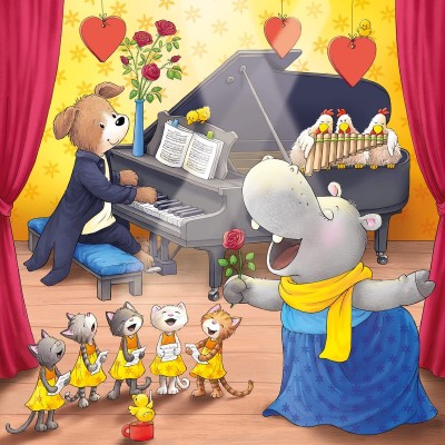Ravensburger-05638 3 Puzzles - Tiere auf der Bühne