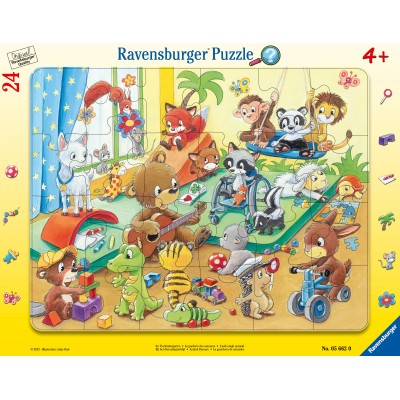Puzzle Ravensburger-05662 Im Tierkindergarten
