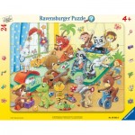 Puzzle  Ravensburger-05662 Im Tierkindergarten