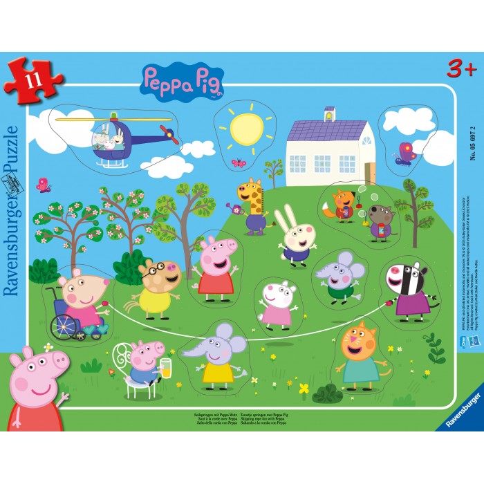 Puzzle Ravensburger-05697 Seilspringen mit Peppa Wutz