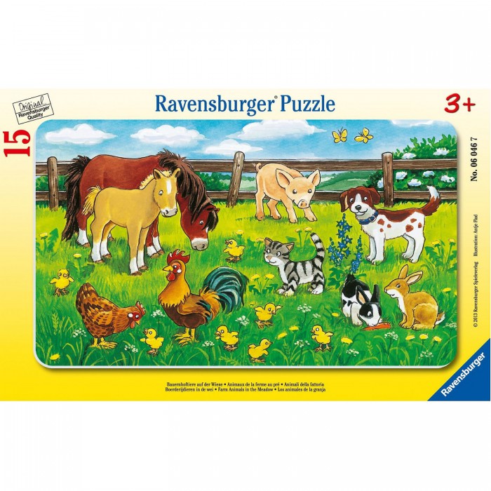 Puzzle Ravensburger-06046 Bauernhoftiere auf d.Wiese