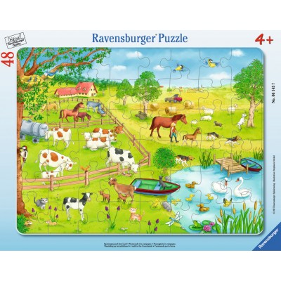 Ravensburger-06145 Rahmenpuzzle - Spaziergang auf dem Land