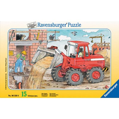 Ravensburger-06359 15 Teile Rahmenpuzzle - Mein Bagger