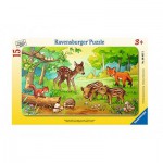 Ravensburger-06376 Rahmenpuzzle - Tierkinder des Waldes