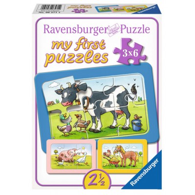 Ravensburger-06571 3 Puzzles - My First Puzzle - Gute Tierfreunde
