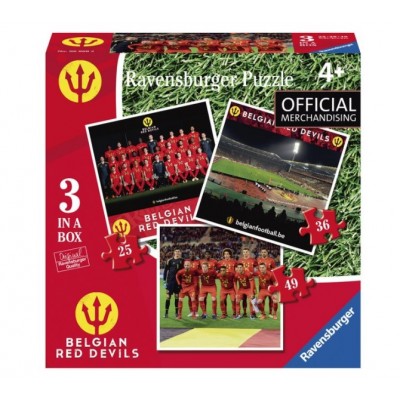 Ravensburger-06968 3 Puzzles - Belgian Red Devils