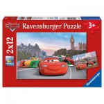  Ravensburger-07554 2 Puzzles - Cars in Paris und London