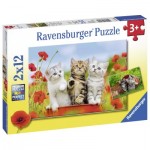  Ravensburger-07626 2 Puzzles - Kätzchen