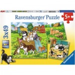 Ravensburger-08002 3 Puzzles - Süße Katzen und Hunde